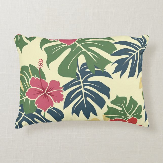 Cojín Decorativo Yellow Floral Tropical Accent Pillow (Anverso)