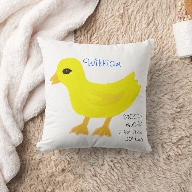 Cojín Decorativo Yellow Rubber Ducky Birts Details Blue (Manta)