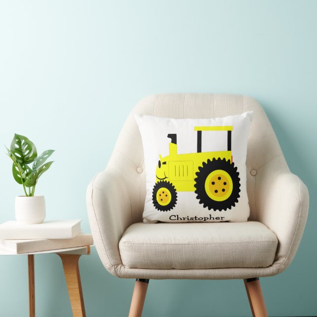 Cojín Decorativo Yellow Tractor Design Personalised (Silla)