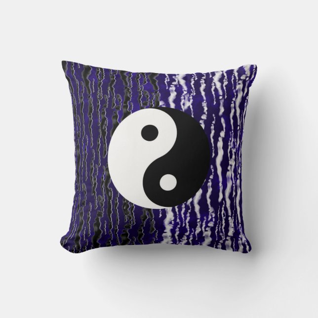 Cojín Decorativo Yin Yang Azul Tranquilidad Zen Energía (Anverso)