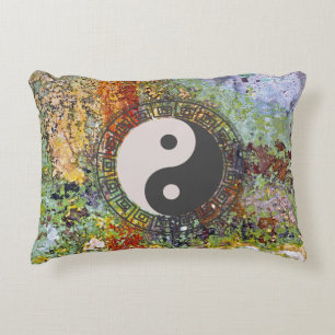 Cojín Decorativo Yin Yang Colorful Grunge