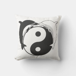 Cojín Decorativo Yin Yang Delphins Black/White