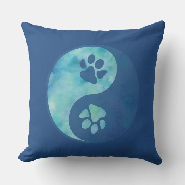 Cojín Decorativo Yin Yang Paw Blue (Anverso)