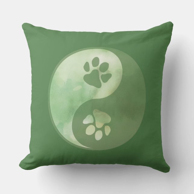 Cojín Decorativo Yin Yang Paw Green (Anverso)