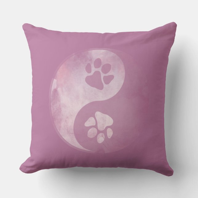 Cojín Decorativo Yin Yang Paw Pink (Anverso)