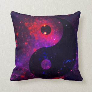 Cojín Decorativo Yin Yang Stardust Azul Púrpura Rojo