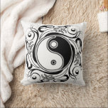 Cojín Decorativo Yin & Yang Symbol Black and White Tattoo Style<br><div class="desc">Decorative Ying Yang Symbol Psychedelic Black and White Tattoo Style Art Design. Originally created with Hi Quality Vector Graphic Art Copyright BluedakArt TheChameleonArt.</div>