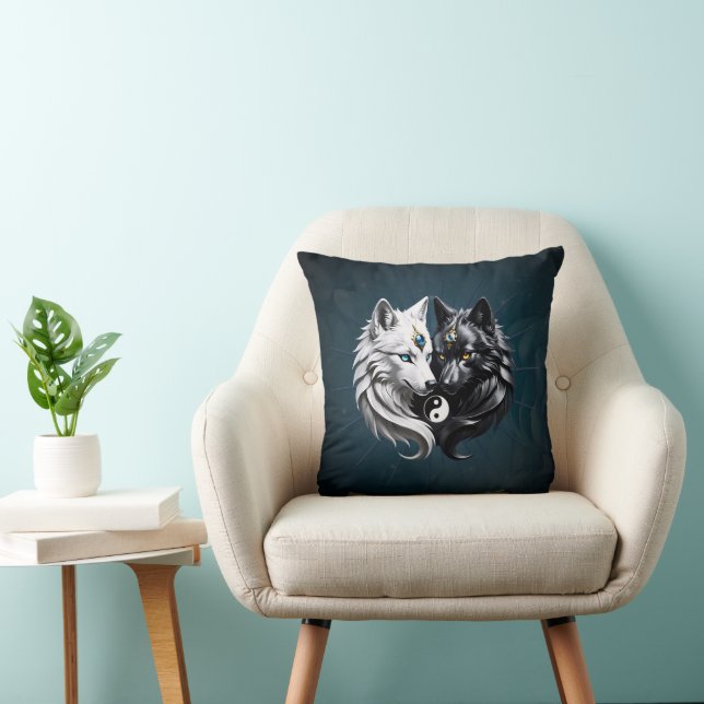 Cojín Decorativo Yin Yang Wolves. (Silla)