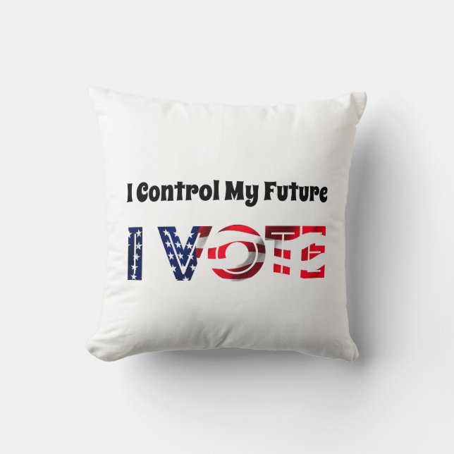 Cojín Decorativo Yo controlo mi futuro - Yo voto (Anverso)