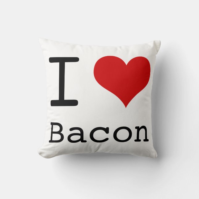 Cojín Decorativo Yo corazón Bacon (Anverso)