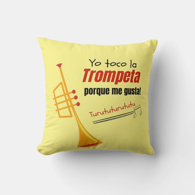 Cojín Decorativo yo toco la Trompeta T-Shirt (Anverso)
