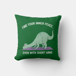 Cojín Decorativo Yoga Divertido de Dinosaurio: Encuentra Tu Paz Int