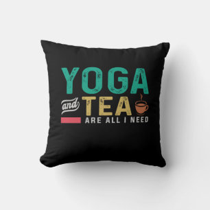 Cojín Decorativo Yoga Lover Yoga Y Té Son Todo Lo Que Necesito