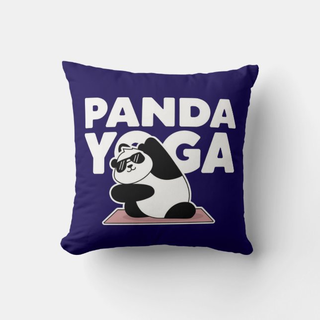 Cojín Decorativo yoga panda divertida (Anverso)