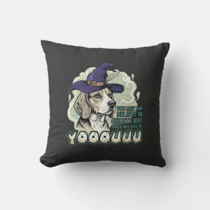 Cojín Decorativo Yooouuu Fantasmas Perro Beagle Sombrero de Bruja M