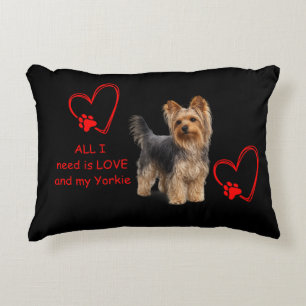 Cojín Decorativo Yorkie elegante Decoración de perro fotorrealist