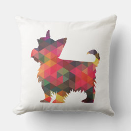 Cojín Decorativo Yorkie Geometric Pattern Silhouette Multi