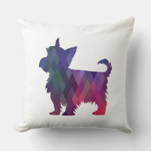 Yorkie Geometric Pattern Silhouette Purple