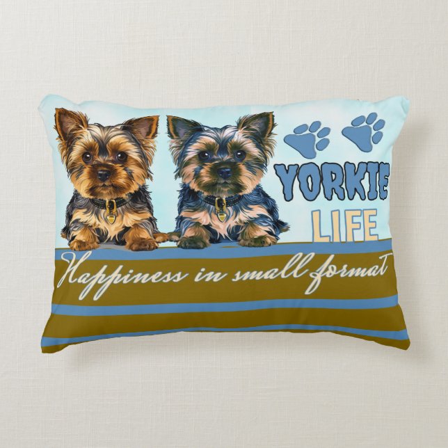 Cojín Decorativo Yorkie lindo (Anverso)