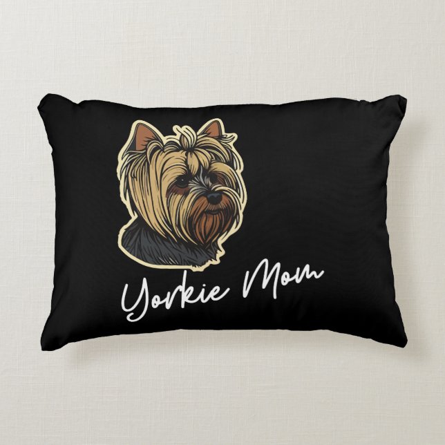 Cojín Decorativo Yorkie Mom (Anverso)