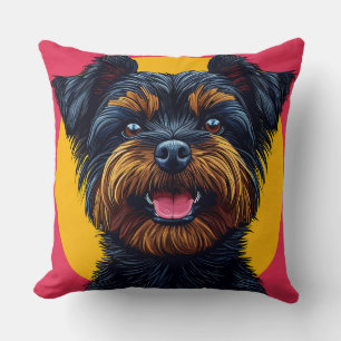 Cojín Decorativo Yorkshire Terrier Contra un Fondo Brillante