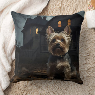 Cojín Decorativo Yorkshire Terrier Halloween Espeluznante