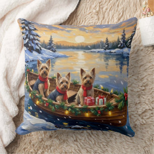 Cojín Decorativo Yorkshire Terrier Navidad Barco Fiesta