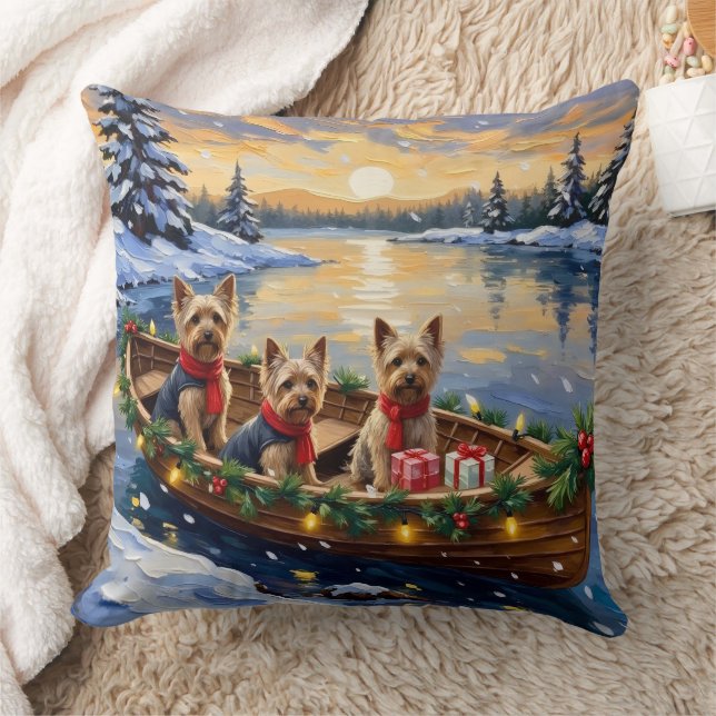 Cojín Decorativo Yorkshire Terrier Navidad Barco Fiesta (Manta)