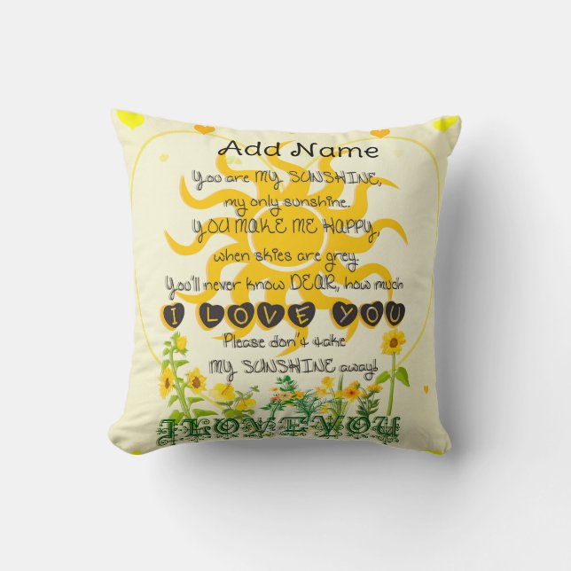 Cojín Decorativo You Are My Sunshine (Anverso)