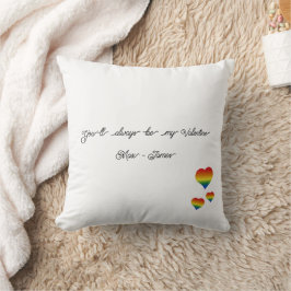 Cojín Decorativo You'll Always Be My Valentine LGBT Hearts Flag