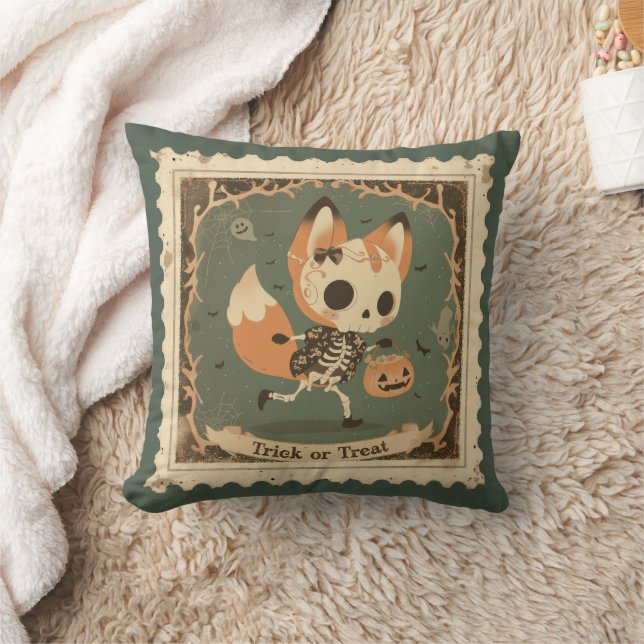 Cojín Decorativo Young Fox Skeleton Halloween Pillow (Manta)
