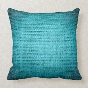 Cojín Decorativo Yute rústico de lino de la arpillera azul del