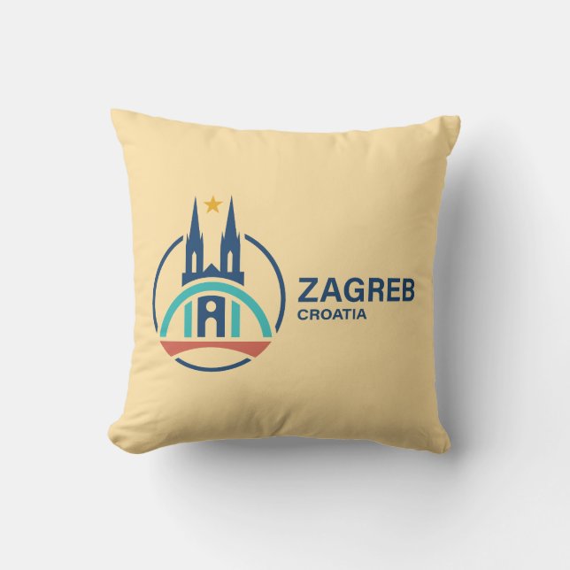 Cojín Decorativo Zagreb Croatia Europe (Anverso)