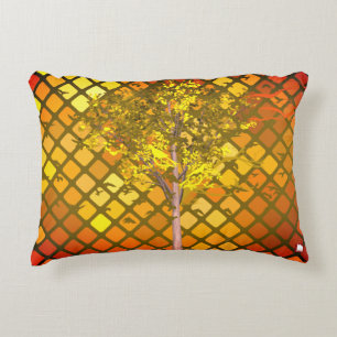 Cojín Decorativo ZALMAXI CASA naranja árbol abstracto amarillo