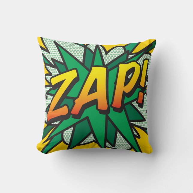 Cojín Decorativo ¡ZAP! de libro de historietas (Anverso)