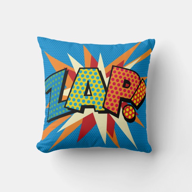 Cojín Decorativo ZAP POW Fun Retro Libro Pop Art (Anverso)