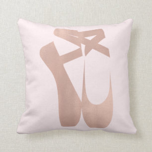 Cojín Decorativo Zapatillas de ballet rosadas bailarina rosa dorado
