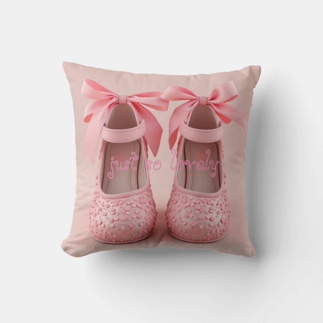Cojín Decorativo zapatos adorables rosados (Anverso)
