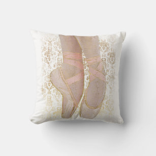 Cojín Decorativo Zapatos de los dedos del ballet - Blanco Oro rosad
