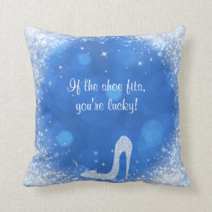 Cojín Decorativo Zapatos de tacón alto con brillo azul y blanco