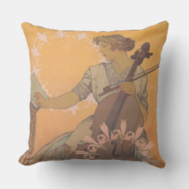 Cojín Decorativo Zdenka Cerny poster por Alphonse Mucha