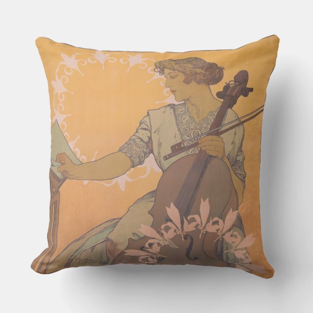 Cojín Decorativo Zdenka Cerny poster por Alphonse Mucha (Anverso)