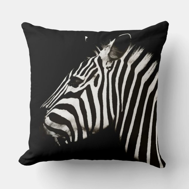 Cojín Decorativo Zebra Black and White Stristris Animal (Anverso)