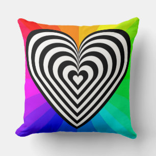 COJÍN DECORATIVO ZEBRA HEART RAINBOW PATTERN