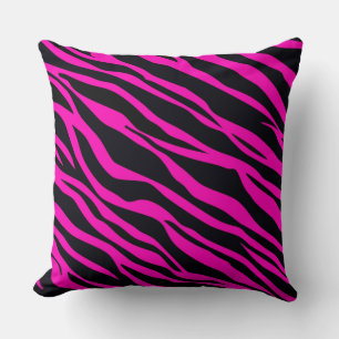 Cojín Decorativo Zebra rosa caliente con rayas