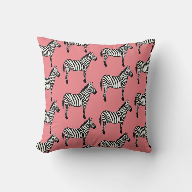 Cojín decorativo Zebra Safari Animal Print Peach (Anverso)