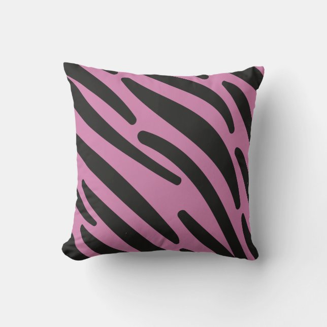Cojín Decorativo Zebra Stripes Pink Black Wild Animal (Anverso)