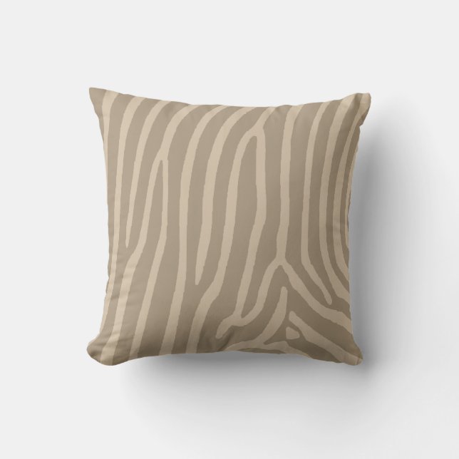 Cojín Decorativo Zebra Stripes Tan y Cream (Anverso)