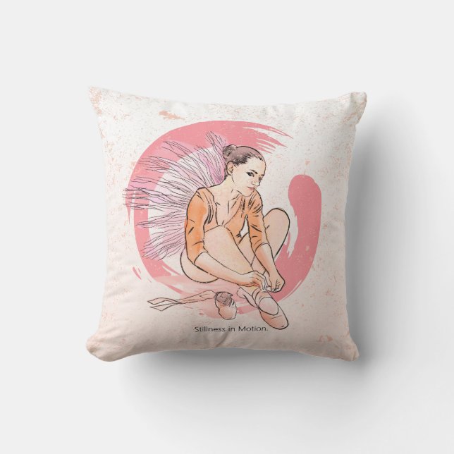 Cojín Decorativo Zen Ballet Flow – Minimalist Dancer Pillow (Anverso)