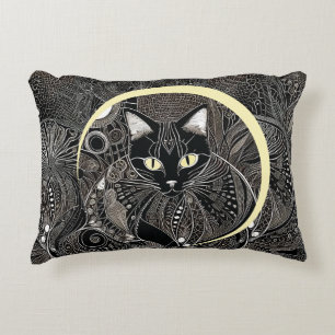 Cojín Decorativo Zen Cat Companion, Luna Nueva